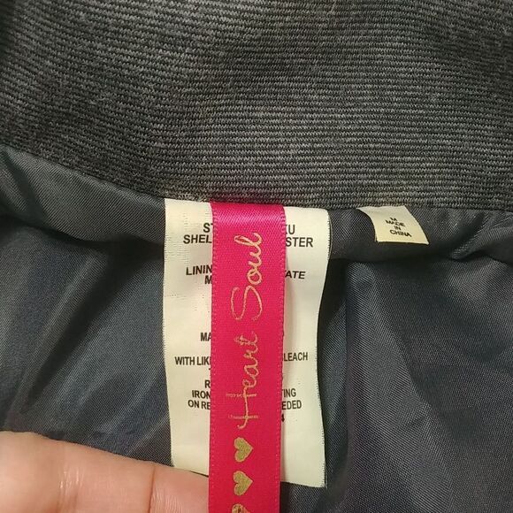 Heart Soul Double Breasted Light Jacket M Dark Grey - Picture 6 of 9